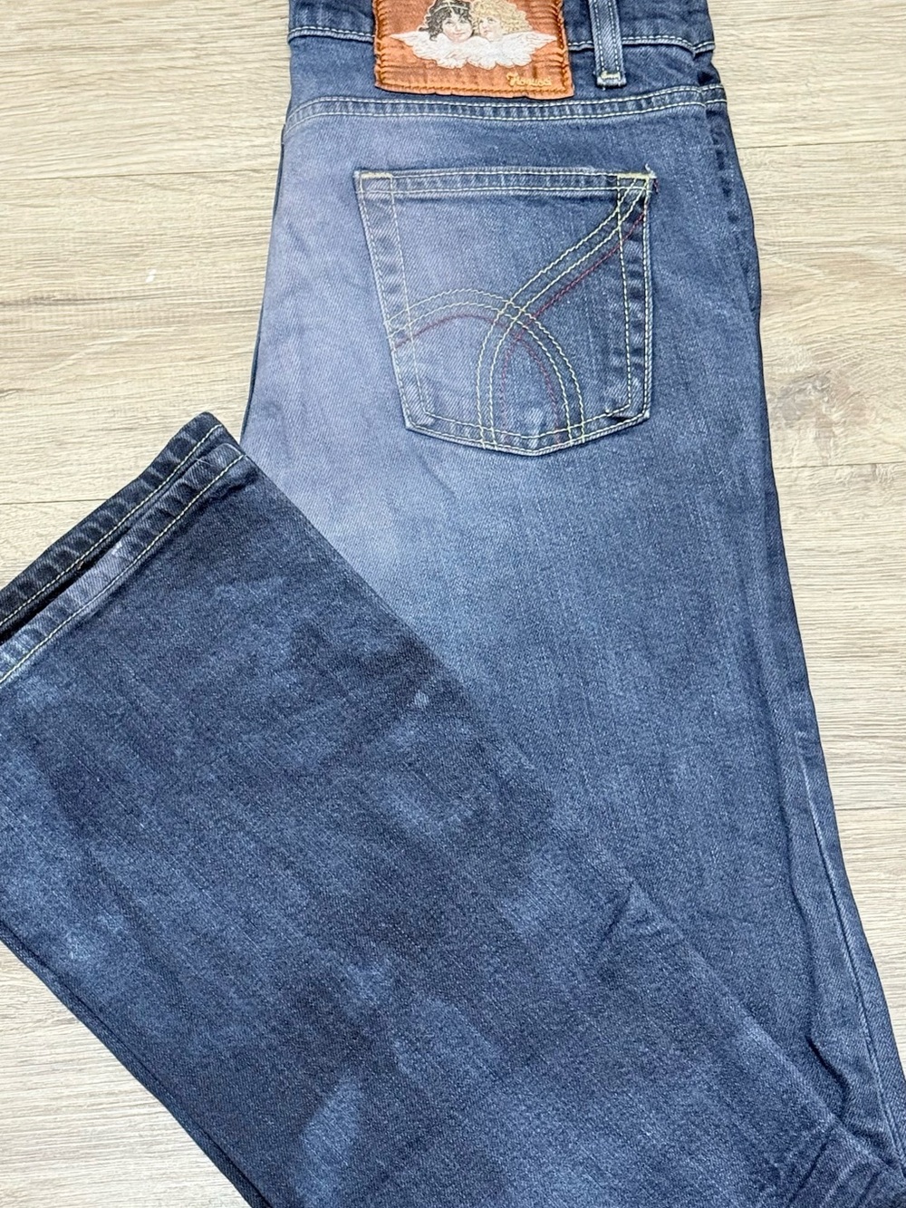 Y2K Fiorucci Straight-Leg Men's Jeans in Dark Blue Angels Collection